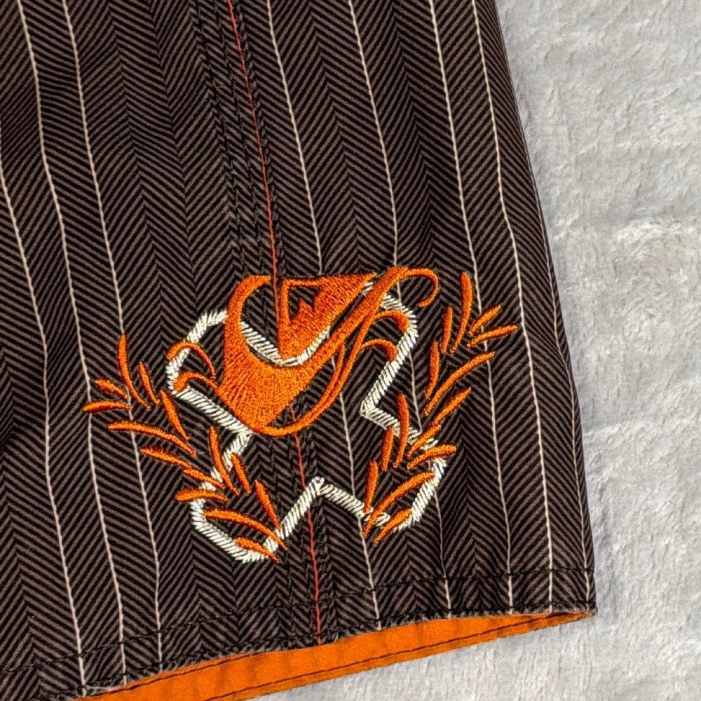 Y2K Vintage Quiksilver Board Shorts | Brown/Orange | Size 34 - Picture 2 of 6